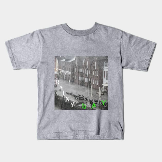 rainy day Kids T-Shirt by paulashish